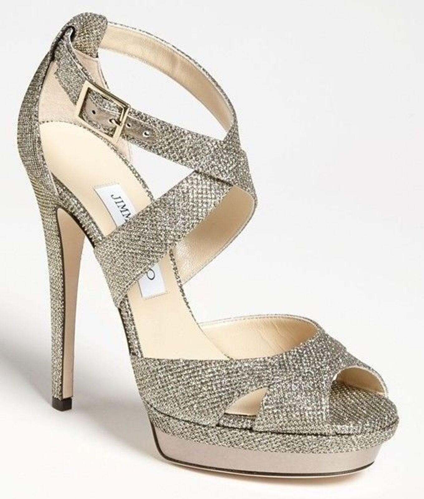 Jimmy Choo Kayak Glitter Platform Stappy Open Toe Sandals